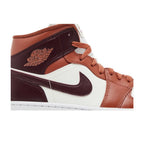 Jordan 1 Mid Dusty Peach Night Maroon (Women's) – detail | Purekickz