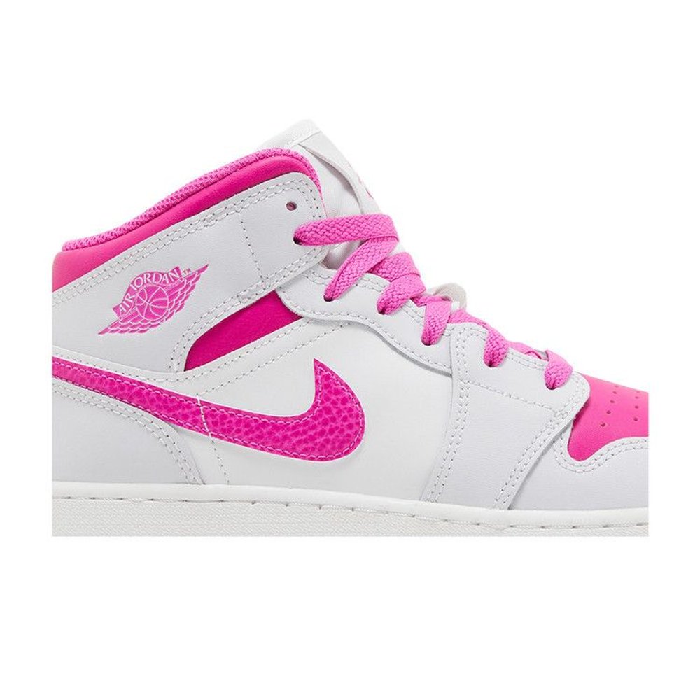 Jordan 1 Mid Fire Pink (GS) – detail | Purekickz