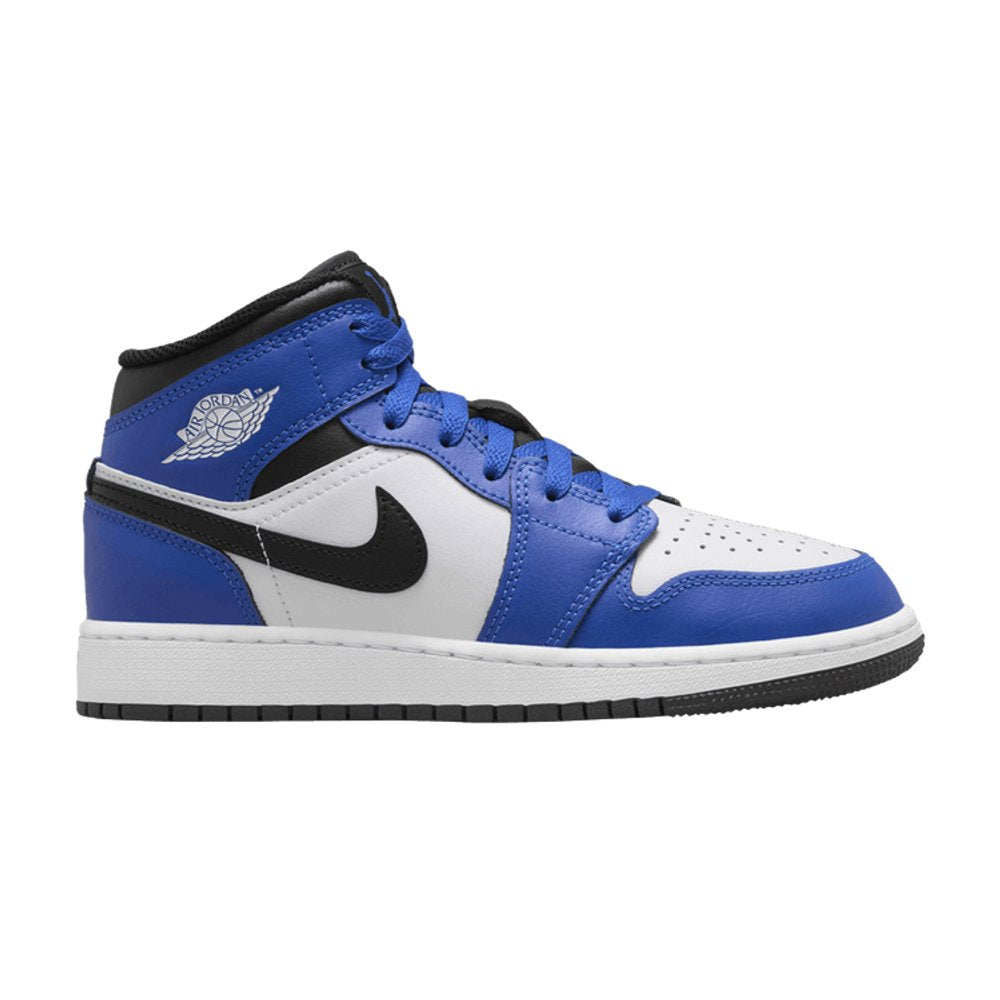 Jordan 1 Mid Game Royal White Black (GS) – boční pohled | Purekickz
