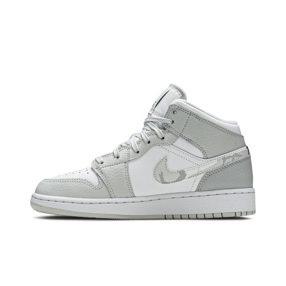 Jordan 1 Mid Grey Camo (GS) – hlavní pohled | Purekickz