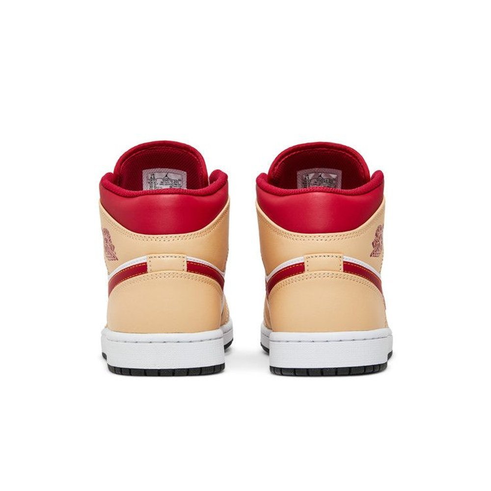 Jordan 1 Mid Light Curry Cardinal – podrážka | Purekickz