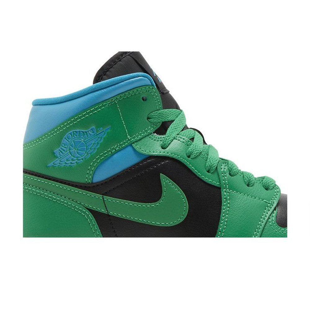 Jordan 1 Mid Lucky Green Aquatone (W) – detail | Purekickz