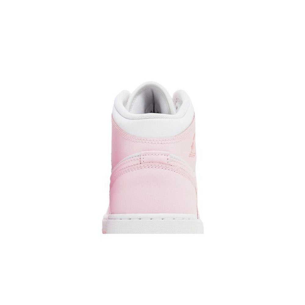 Jordan 1 Mid Pink Foam Fire Red (GS) – detail materiálu | Purekickz