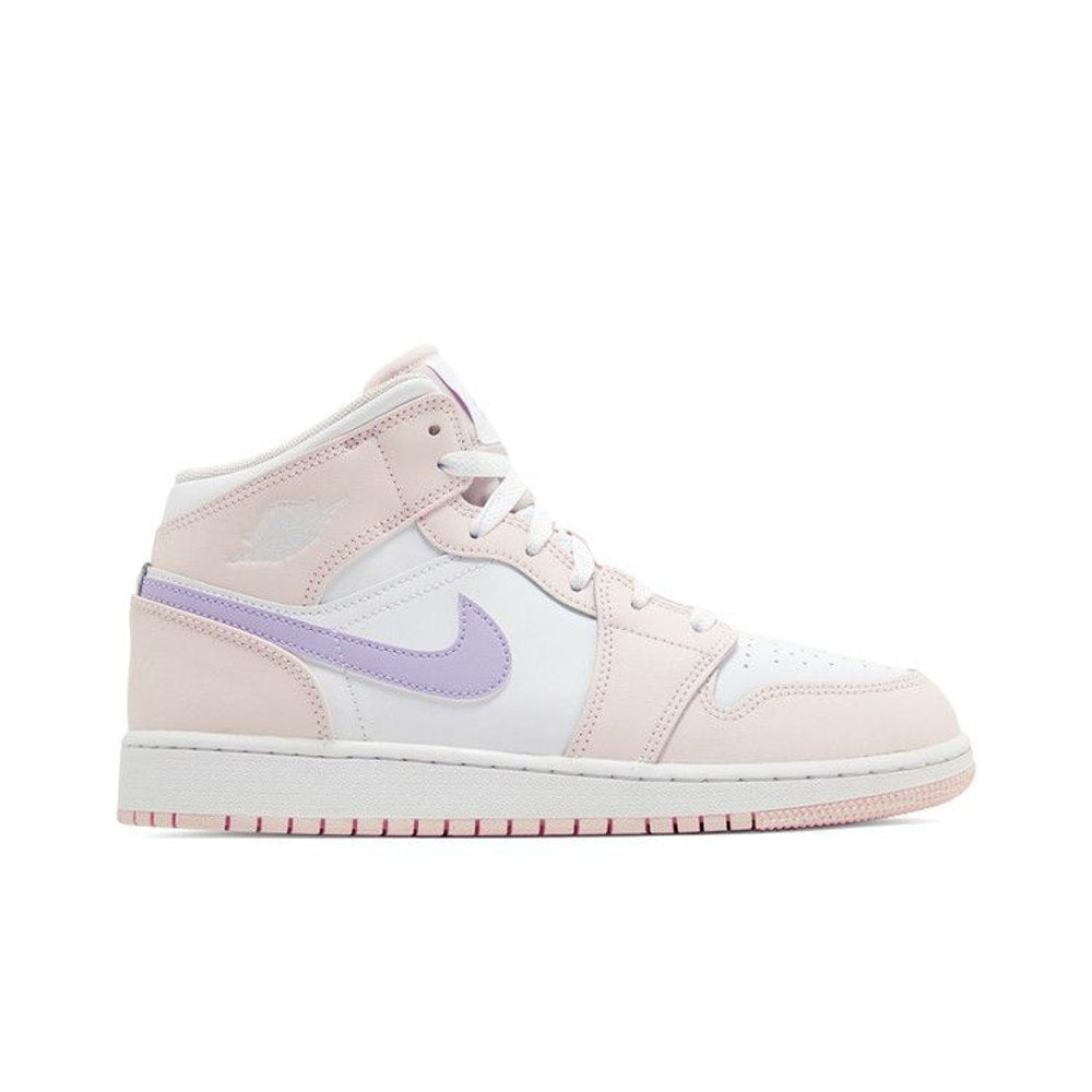 Jordan 1 Mid Pink Wash (GS) – boční pohled | Purekickz