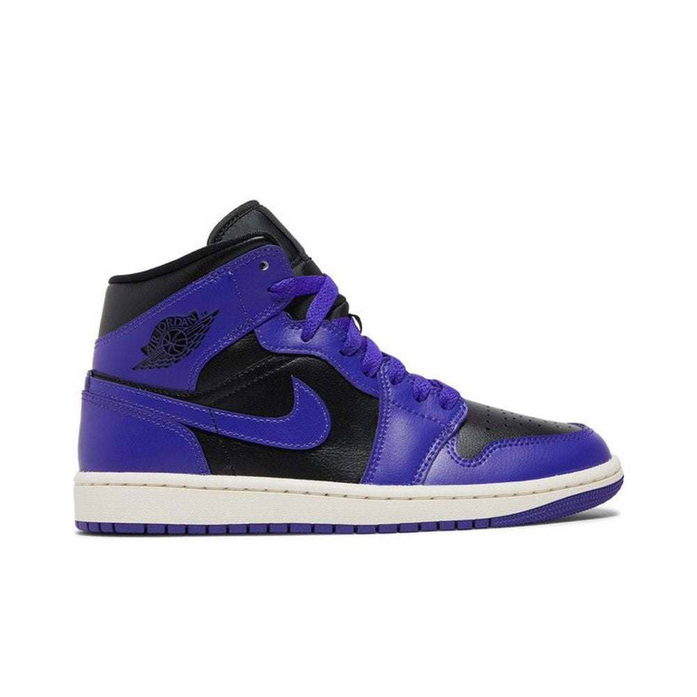 Jordan 1 Mid Purple Black (W) – boční pohled | Purekickz