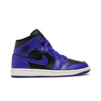 Jordan 1 Mid Purple Black (W) – boční pohled | Purekickz