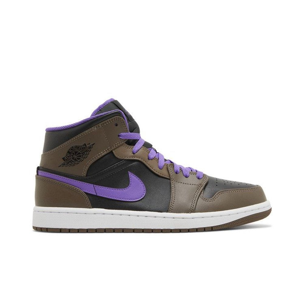 Jordan 1 Mid Purple Mocha – boční pohled | Purekickz
