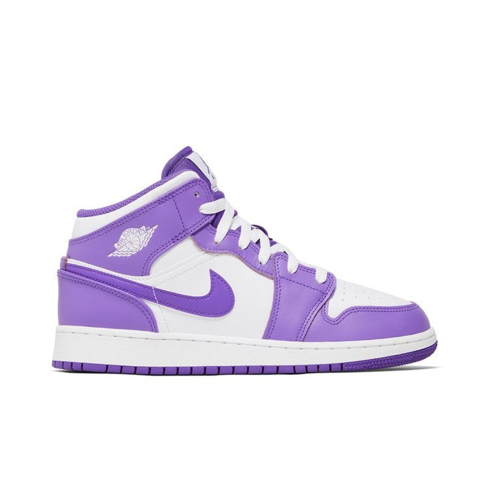 Jordan 1 Mid Purple Venom (GS) – boční pohled | Purekickz