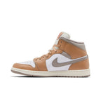 Jordan 1 Mid Rattan White College Grey – hlavní pohled | Purekickz