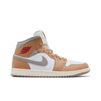 Jordan 1 Mid Rattan White College Grey – boční pohled | Purekickz