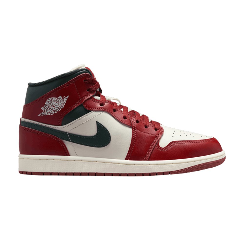 Jordan 1 Mid Redstone Midnight Green – boční pohled | Purekickz