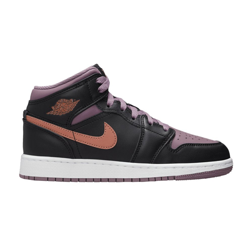 Jordan 1 Mid SE Black Sky J Mauve White Sky J Orange (GS) – boční pohled | Purekickz