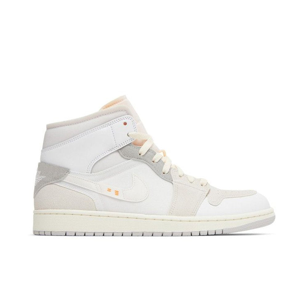 Jordan 1 Mid SE Craft Inside Out White Grey – boční pohled | Purekickz