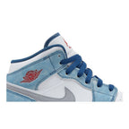 Jordan 1 Mid SE French Blue Light Steel (GS) – detail | Purekickz
