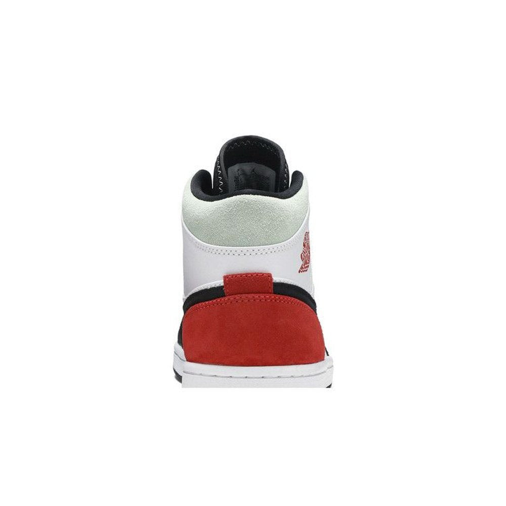 Jordan 1 Mid SE Red Black Toe – detail materiálu | Purekickz
