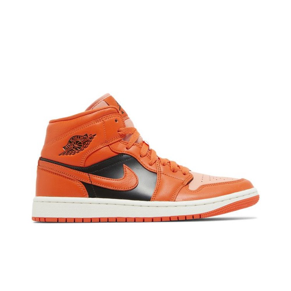 Jordan 1 Mid SE Rush Orange Crimson Bliss (W) – boční pohled | Purekickz