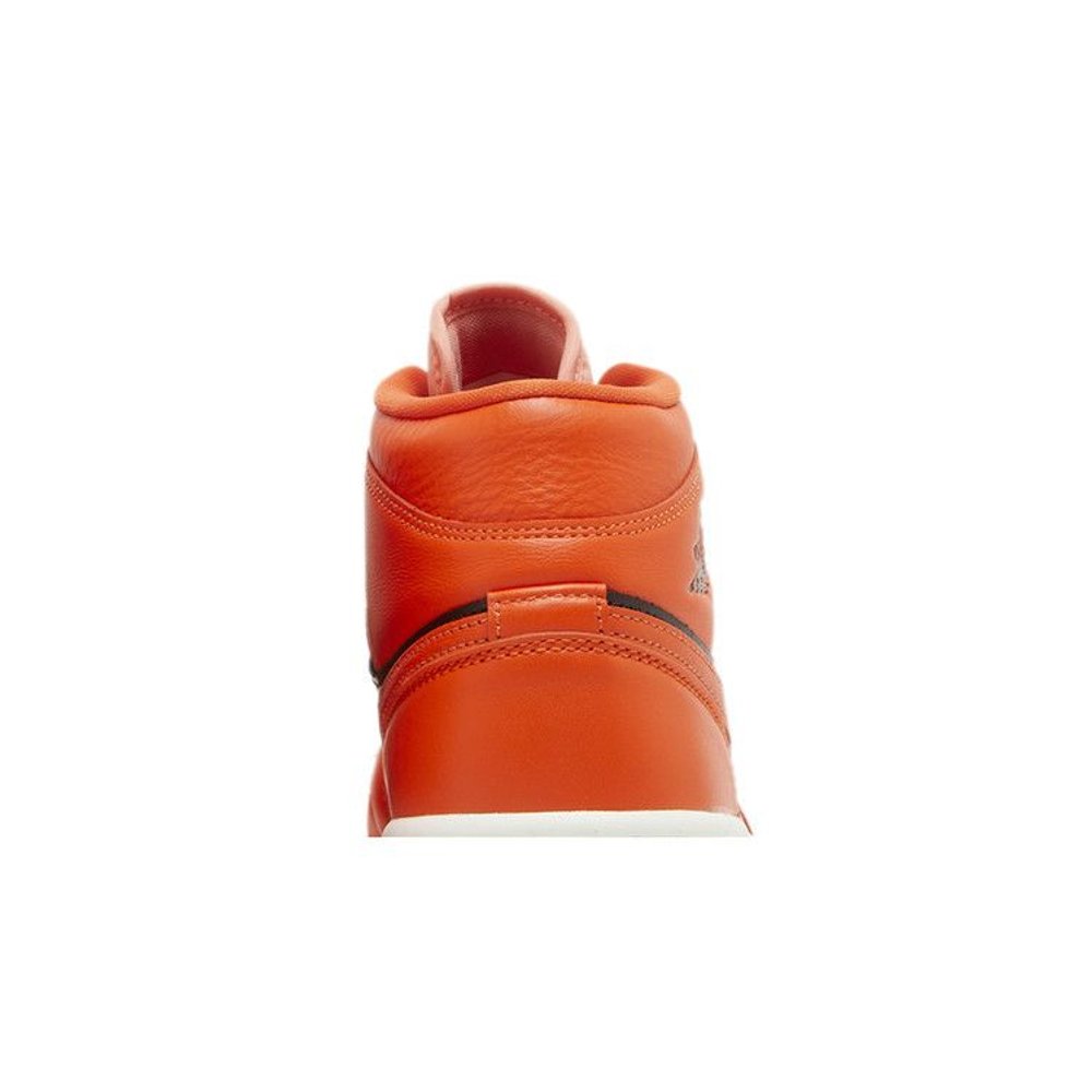 Jordan 1 Mid SE Rush Orange Crimson Bliss (W) – detail materiálu | Purekickz