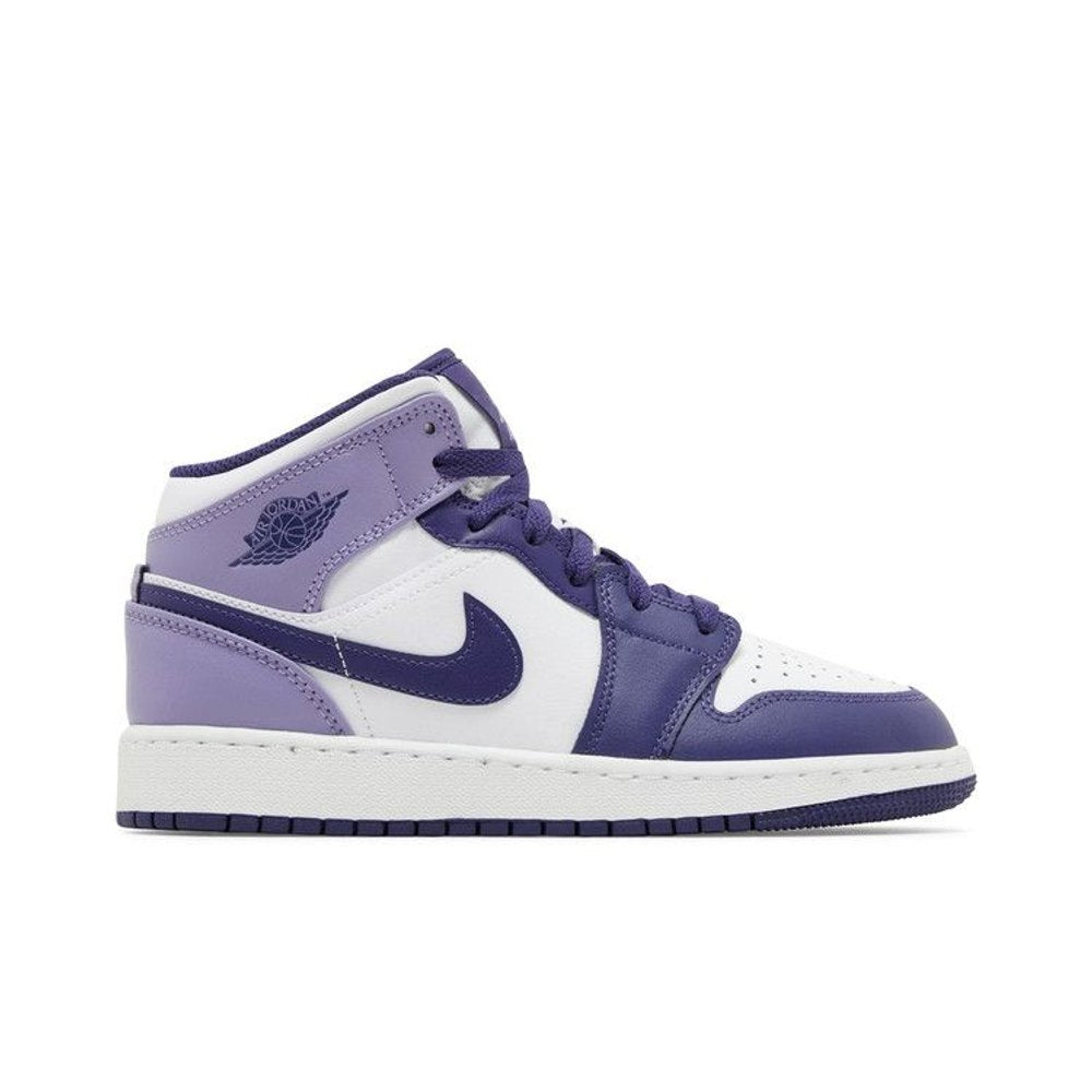 Jordan 1 Mid Sky J Purple (GS) – boční pohled | Purekickz