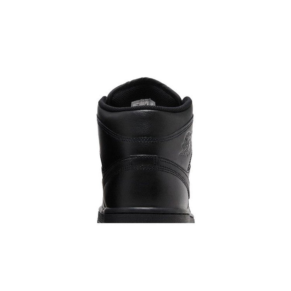 Jordan 1 Mid Triple Black – detail materiálu | Purekickz
