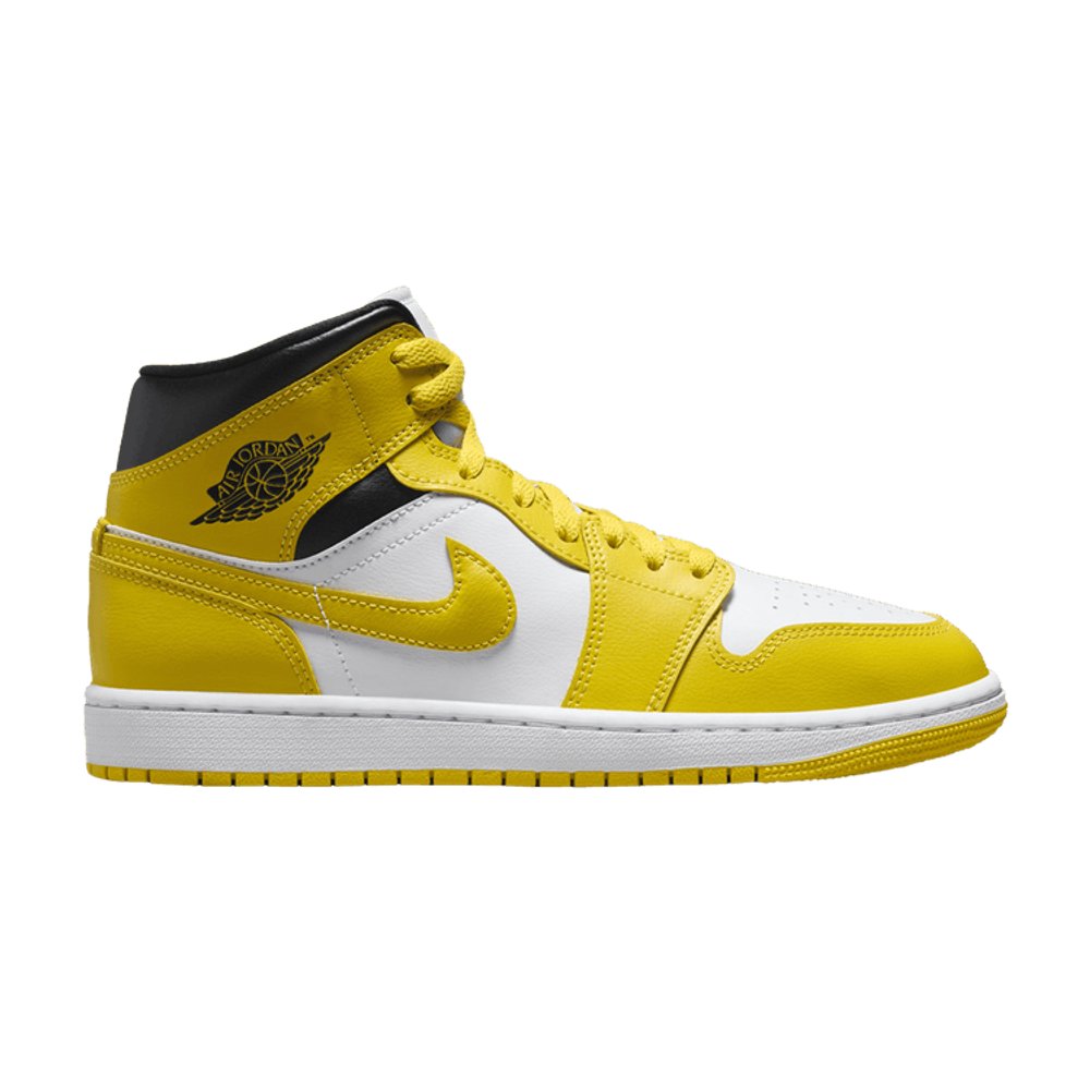 Jordan 1 Mid Vivid Sulfur (Women's) – boční pohled | Purekickz