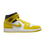 Jordan 1 Mid Vivid Sulfur (Women's) – boční pohled | Purekickz