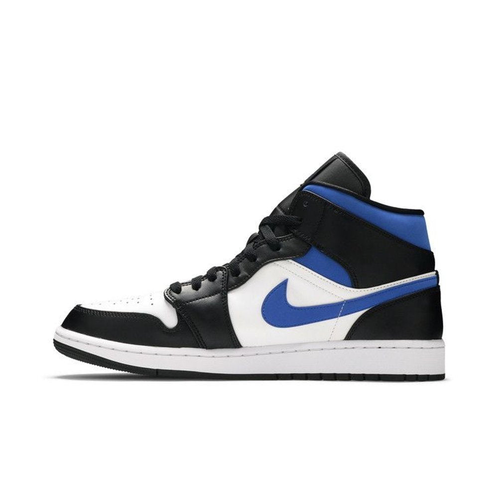 Jordan 1 Mid White Black Racer Blue – hlavní pohled | Purekickz
