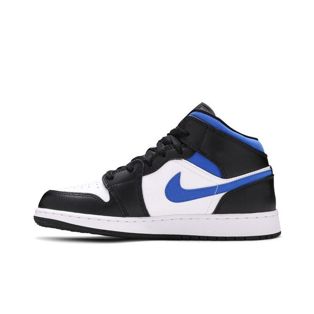 Jordan 1 Mid White Black Racer Blue (GS) – hlavní pohled | Purekickz