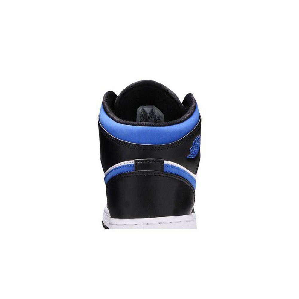 Jordan 1 Mid White Black Racer Blue (GS) – detail materiálu | Purekickz