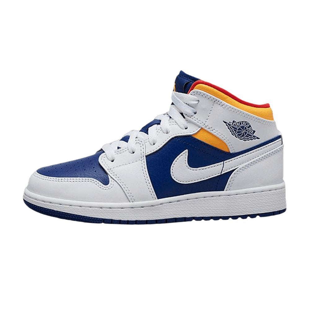 Jordan 1 Mid White Laser Orange Deep Royal Blue (GS) – hlavní pohled | Purekickz