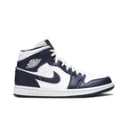 Jordan 1 Mid White Metallic Gold Obsidian – boční pohled | Purekickz