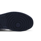 Jordan 1 Mid White Metallic Gold Obsidian – pohled shora | Purekickz