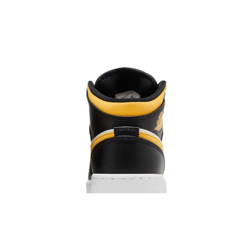Jordan 1 Mid White Pollen Black (GS) – detail materiálu | Purekickz