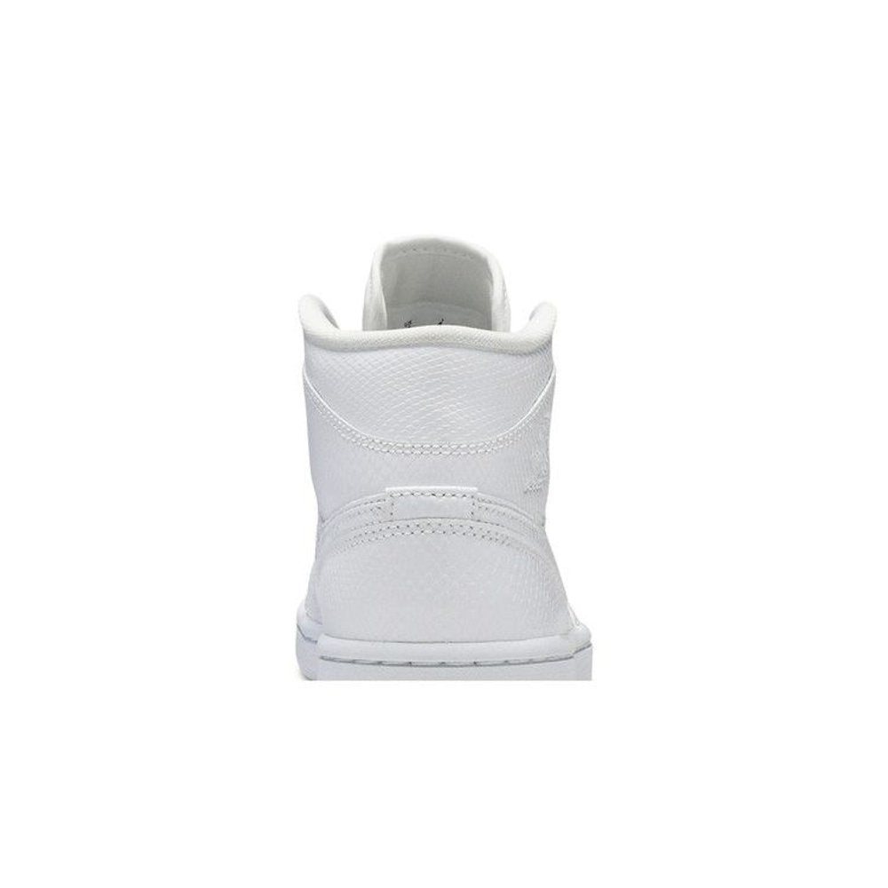 Jordan 1 Mid White Snakeskin (W) – detail materiálu | Purekickz