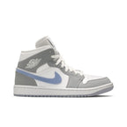 Jordan 1 Mid Wolf Grey Aluminum – boční pohled | Purekickz