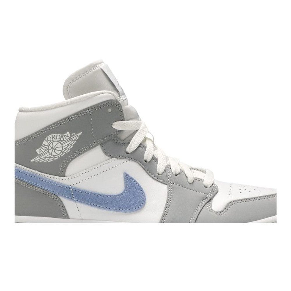 Jordan 1 Mid Wolf Grey Aluminum – detail | Purekickz