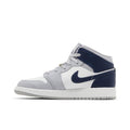 Jordan 1 Mid Wolf Grey Midnight Navy (GS) – hlavní pohled | Purekickz