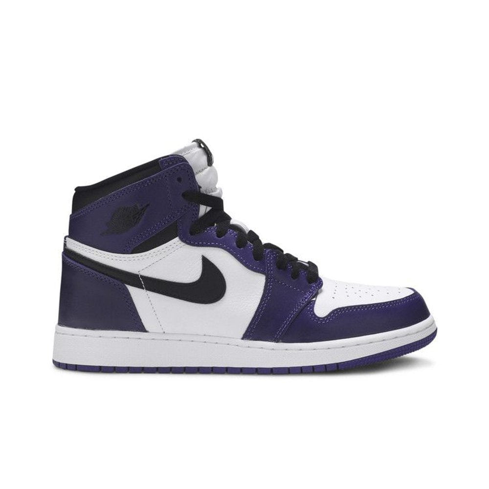 Jordan 1 Retro High Court Purple White (GS) – boční pohled | Purekickz