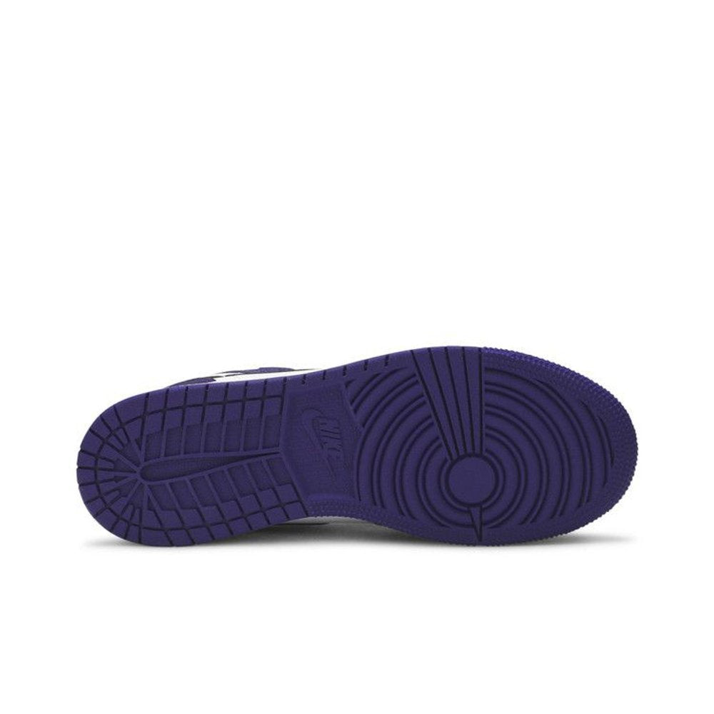Jordan 1 Retro High Court Purple White (GS) – zadní pohled | Purekickz