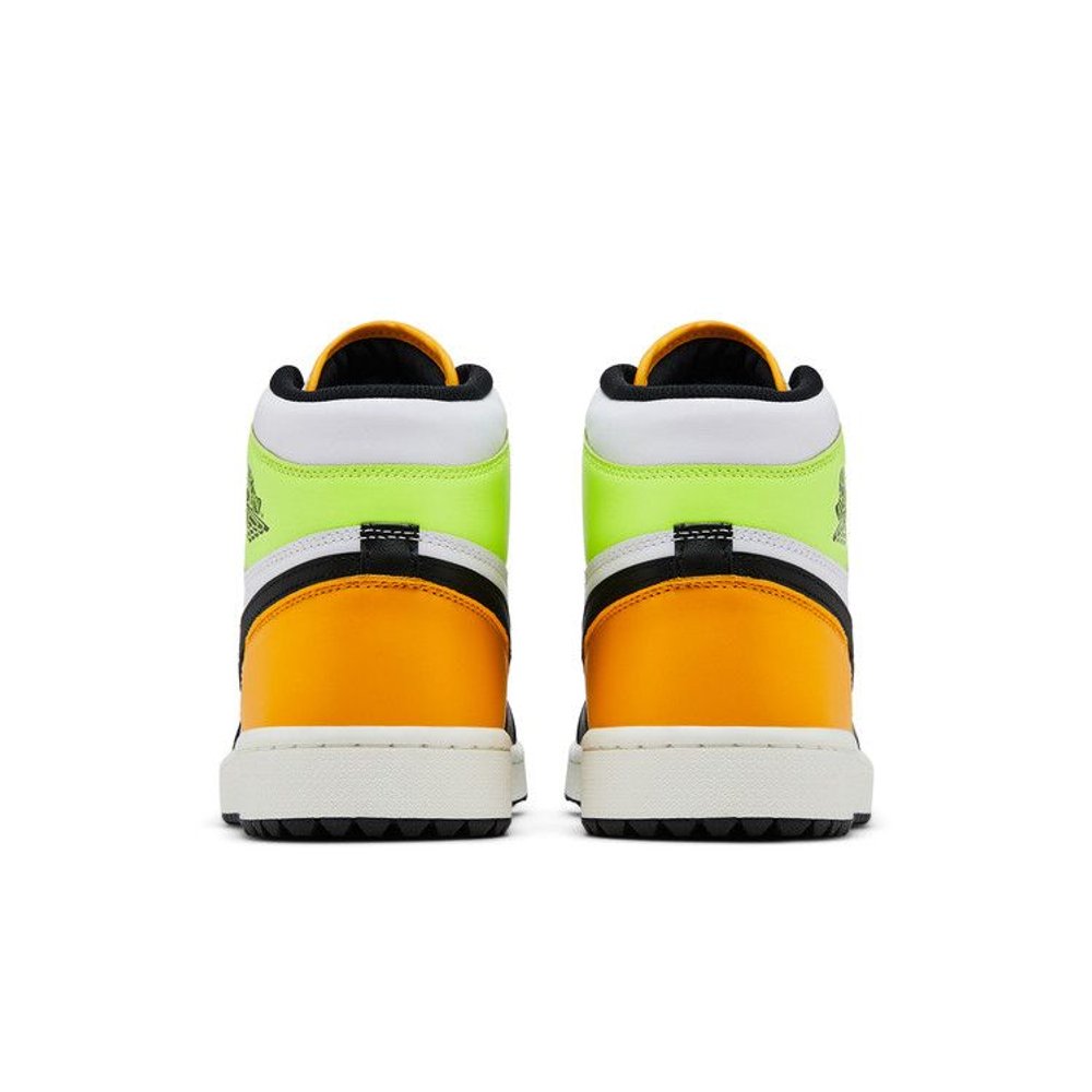 Jordan 1 Retro High Golf White University Gold Volt Black