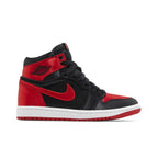 Jordan 1 Retro High OG Satin Bred (W) – boční pohled | Purekickz