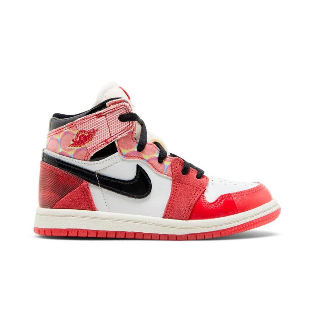 Jordan 1 Retro High OG Spider-Man Across the Spider-Verse (TD) – boční pohled | Purekickz