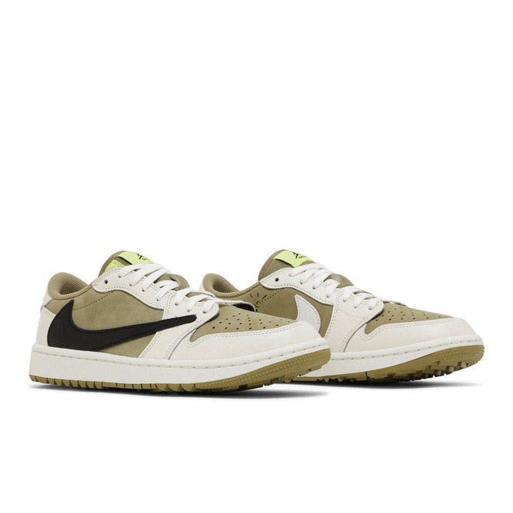 Jordan 1 Retro Low Golf Travis Scott Neutral Olive – lifestyle foto | Purekickz