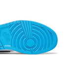 Jordan 1 Retro Low OG Black Dark Powder Blue' – pohled shora | Purekickz