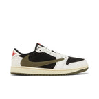 Jordan 1 Retro Low OG SP Travis Scott Olive (W) – boční pohled | Purekickz