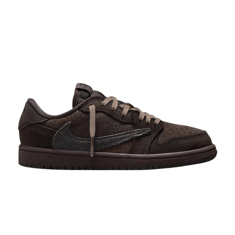 Jordan 1 Retro Low OG SP Travis Scott Velvet Brown (PS) – boční pohled | Purekickz
