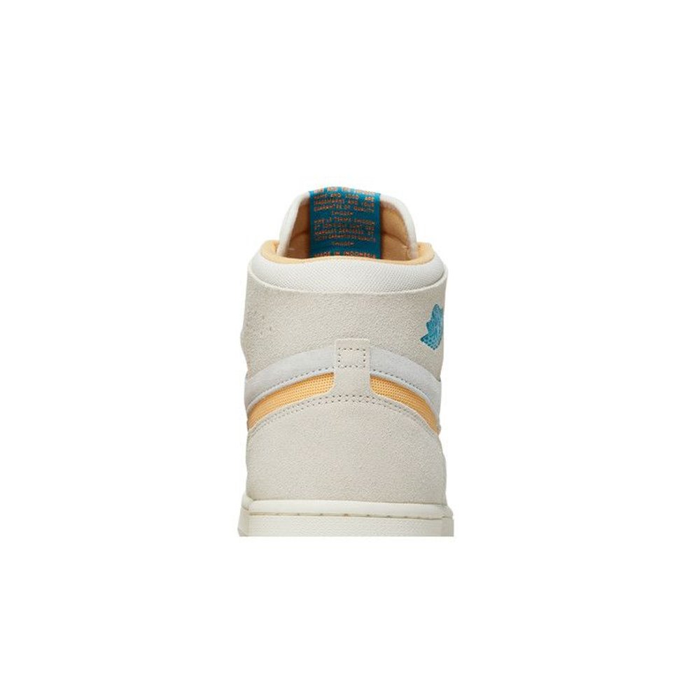 Jordan 1 Zoom CMFT 2 Orewood Brown Bright Citrus Sail – detail materiálu | Purekickz