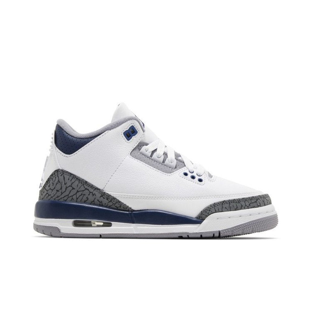 Jordan 3 Retro Midnight Navy (GS) – boční pohled | Purekickz