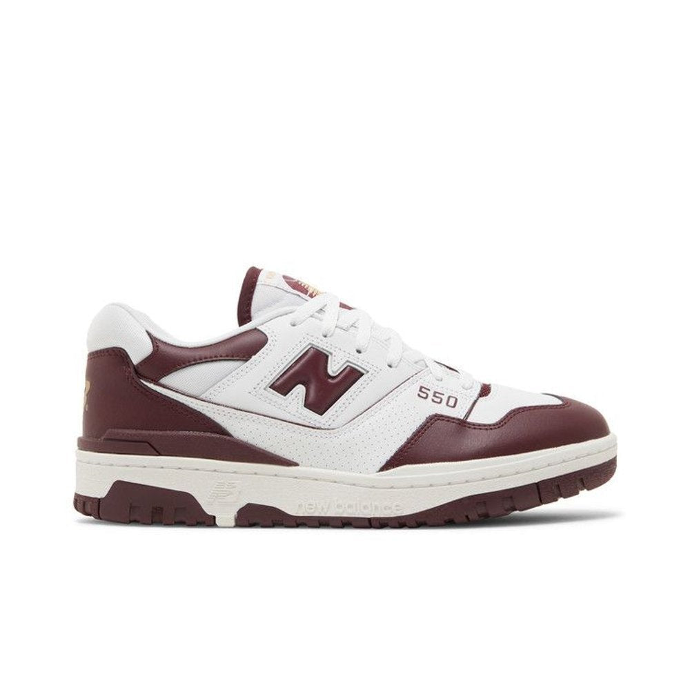 New Balance 550 White Burgundy – boční pohled | Purekickz