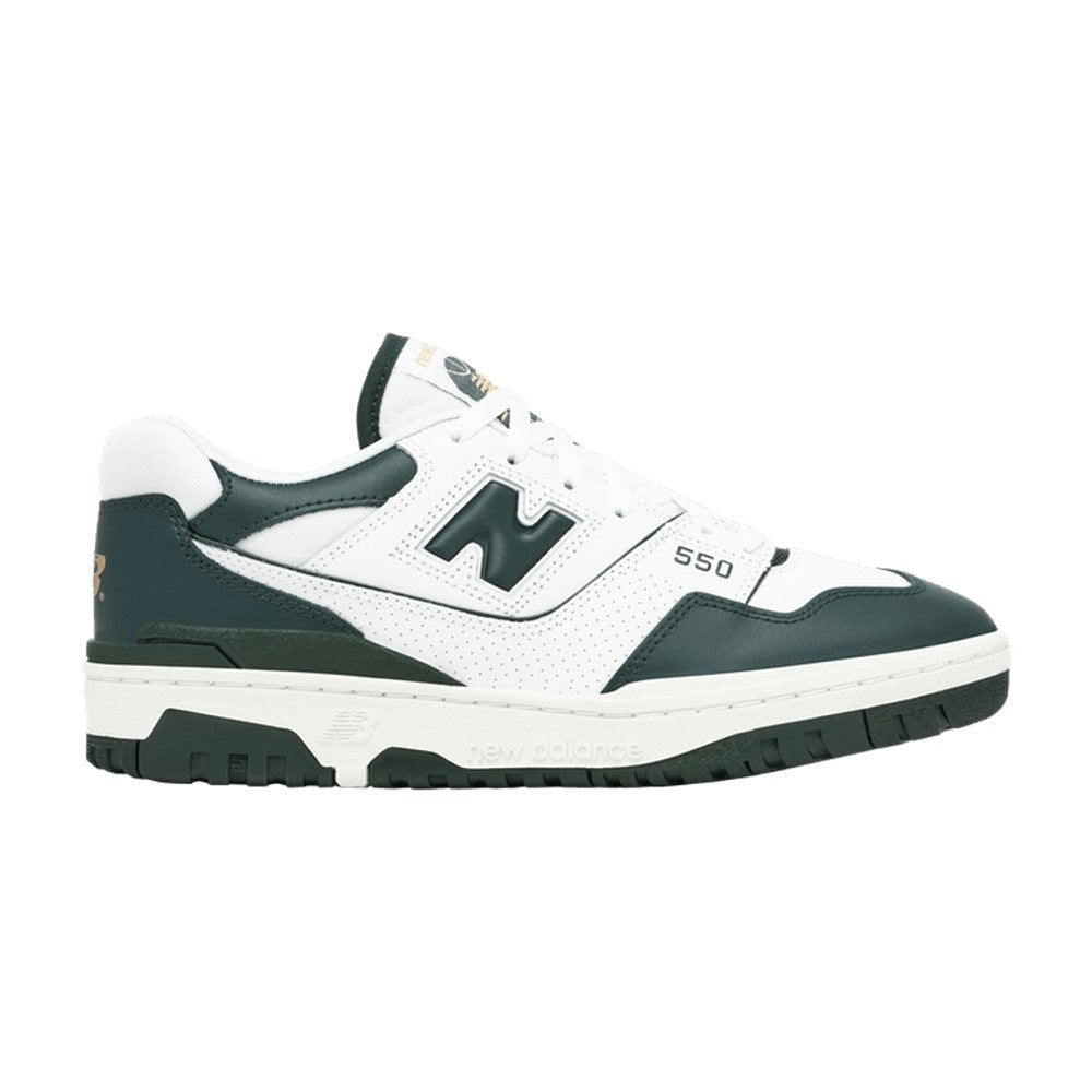 New Balance 550 White Dark Green – boční pohled | Purekickz