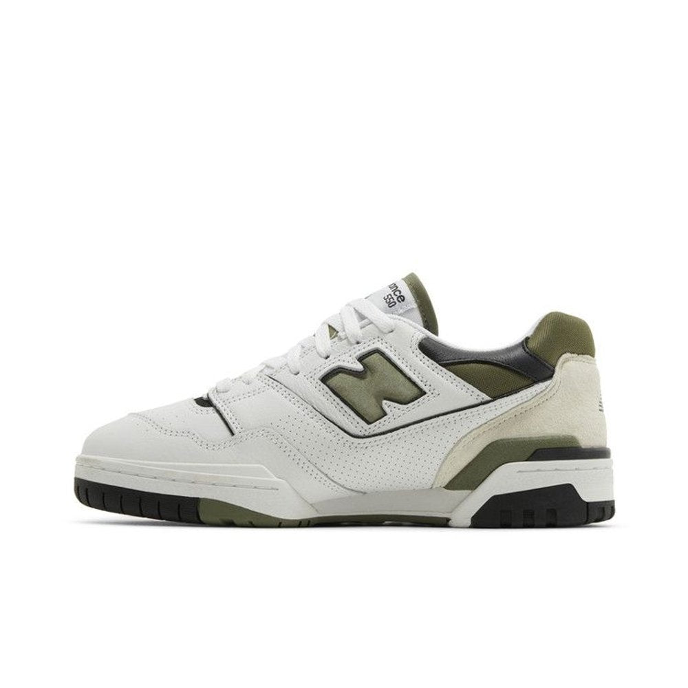 New Balance 550 White Dark Olivine – hlavní pohled | Purekickz